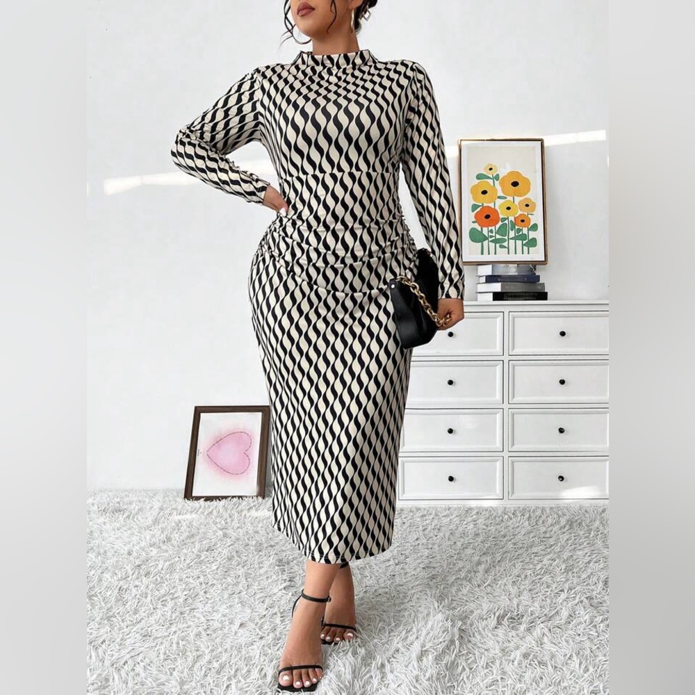 Brand New! Plus Size Women's Full Printed Bodycon Dress